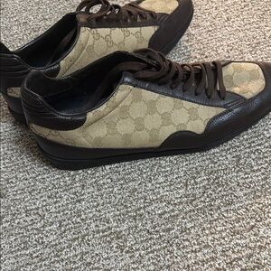 Gucci Men's Brown and Tan Sneakers